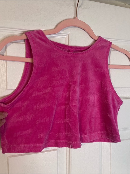 SKIMS Tops - #621 SKIMS Velour Cropped Tank Top Pink XS Soft Lounge Y2K